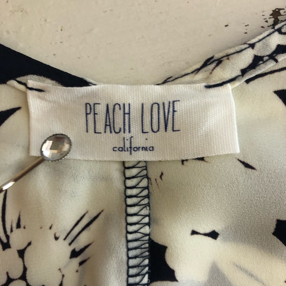 Peach Love Blue White Floral Top Spaghetti Strap - Picture 7 of 8